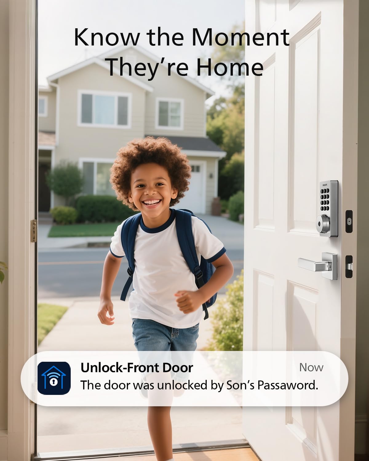 Philips Wi‑Fi Door Lock remote app control — manage entry from anywhere.