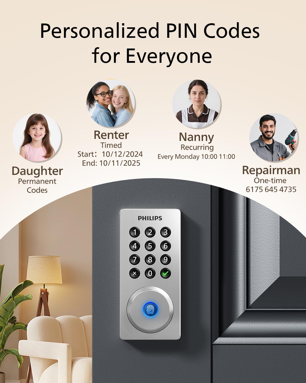Philips Wi‑Fi Door Lock voice control — unlock with Alexa or Google Assistant.