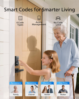 Philips WiFi keypad door lock faceplate closeup with sleek finish