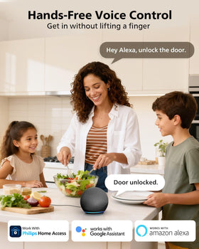 Philips WiFi lock back panel illustrating the battery compartment for quick maintenance.