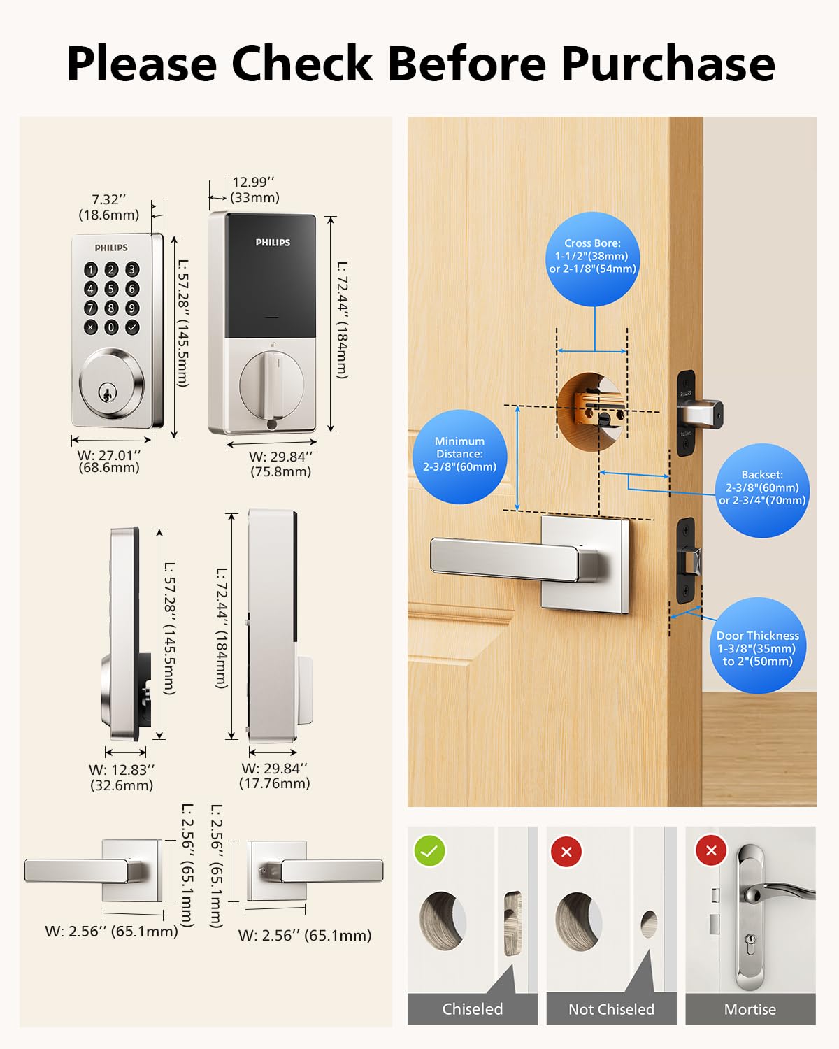 DIY installation fits standard US deadbolts in about 15 minutes.