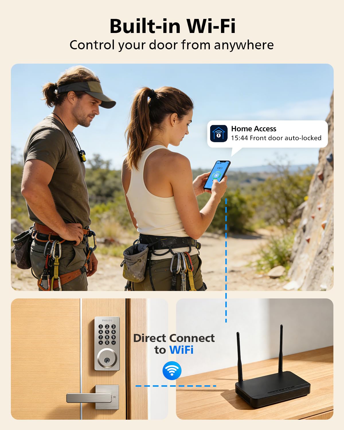 Philips lock with app control for convenient remote management.