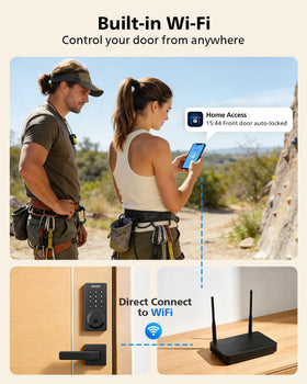 Philips WiFi smart door lock interior panel view showing built-in wifi and app control.