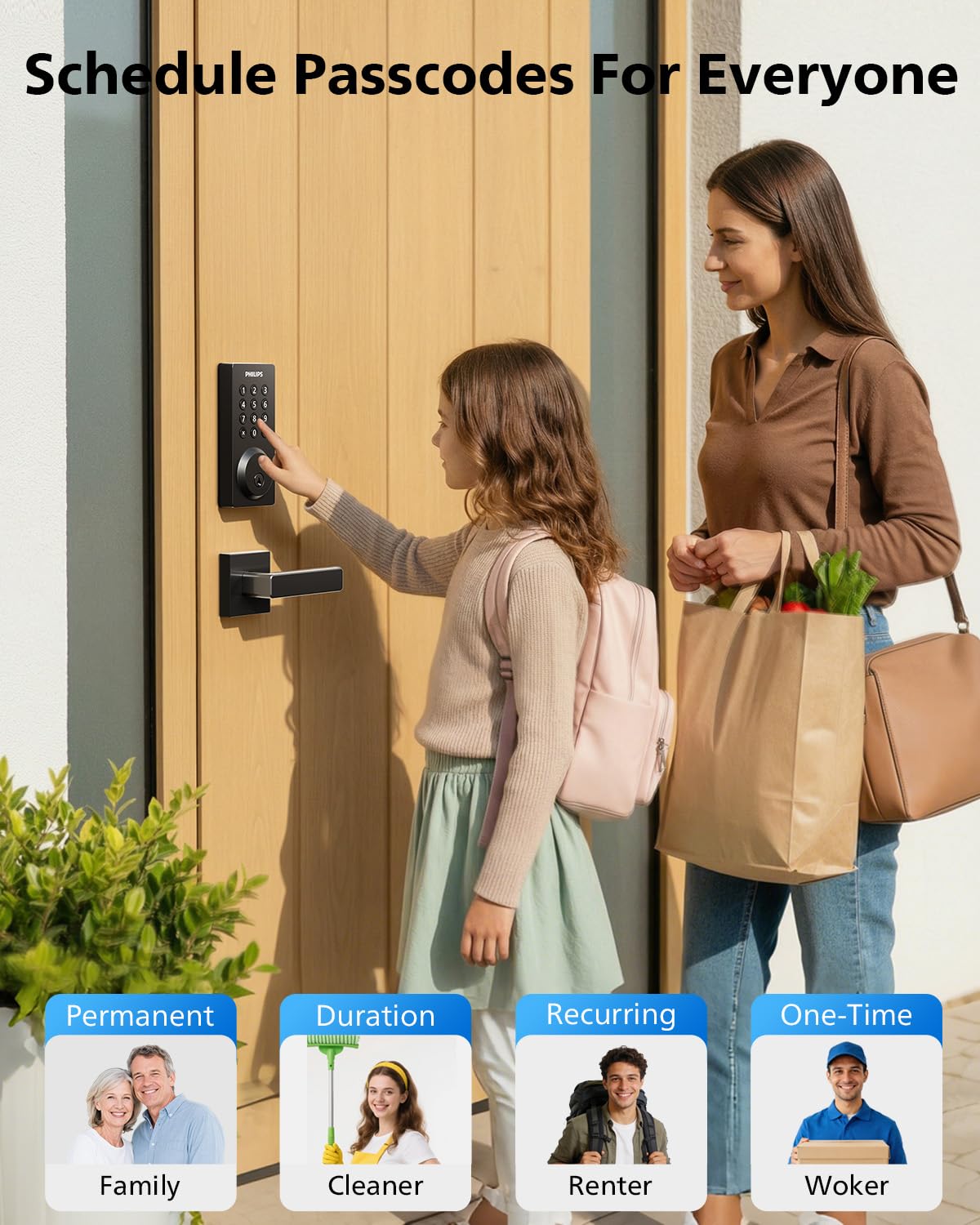 Philips WiFi lock IP54 rating text for weather resistant performance.