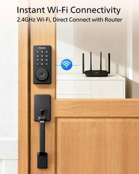 Philips keypad deadbolt provides quick, secure entry with 5 unlocking options.