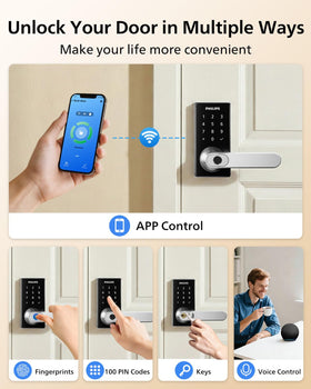 Voice control with Alexa or Google on the Philips Wi‑Fi Smart Door Lock.
