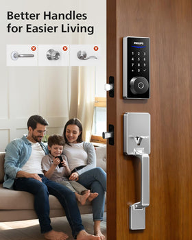 Customer support contact options for Philips smart lock users.