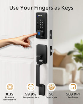 Philips app control UI screenshot for remote door management.