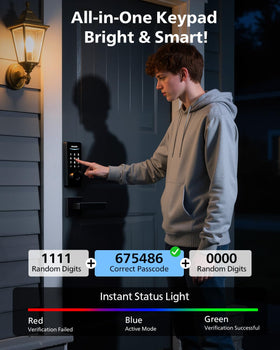 Auto-lock engages when the door is fully closed on Philips smart lock.