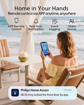 Philips smart lock fingerprint sensor enabling fast unlock in seconds.