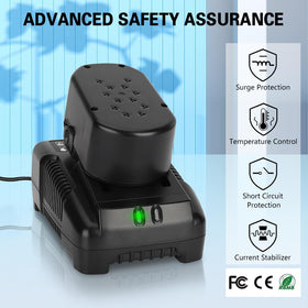 Philophca 18V charger back panel highlights sturdy construction for daily use.