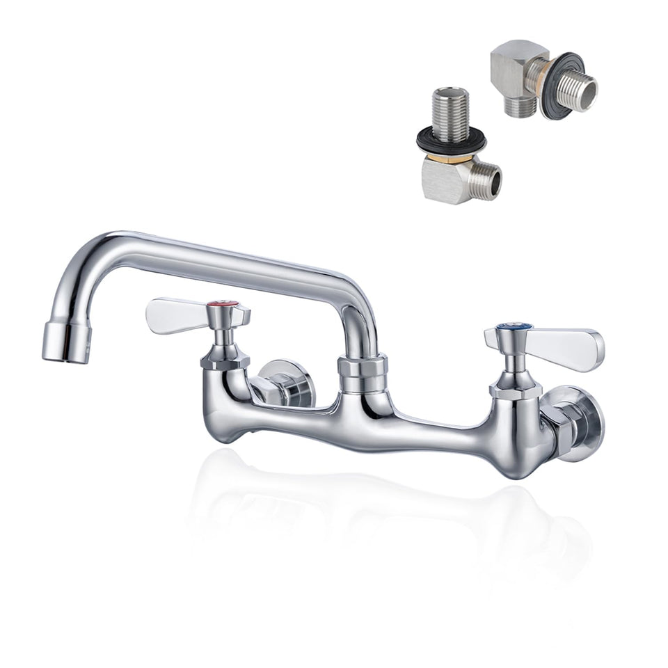 Phivan 8inch center wall-mount sink faucet for standard commercial sink installations.