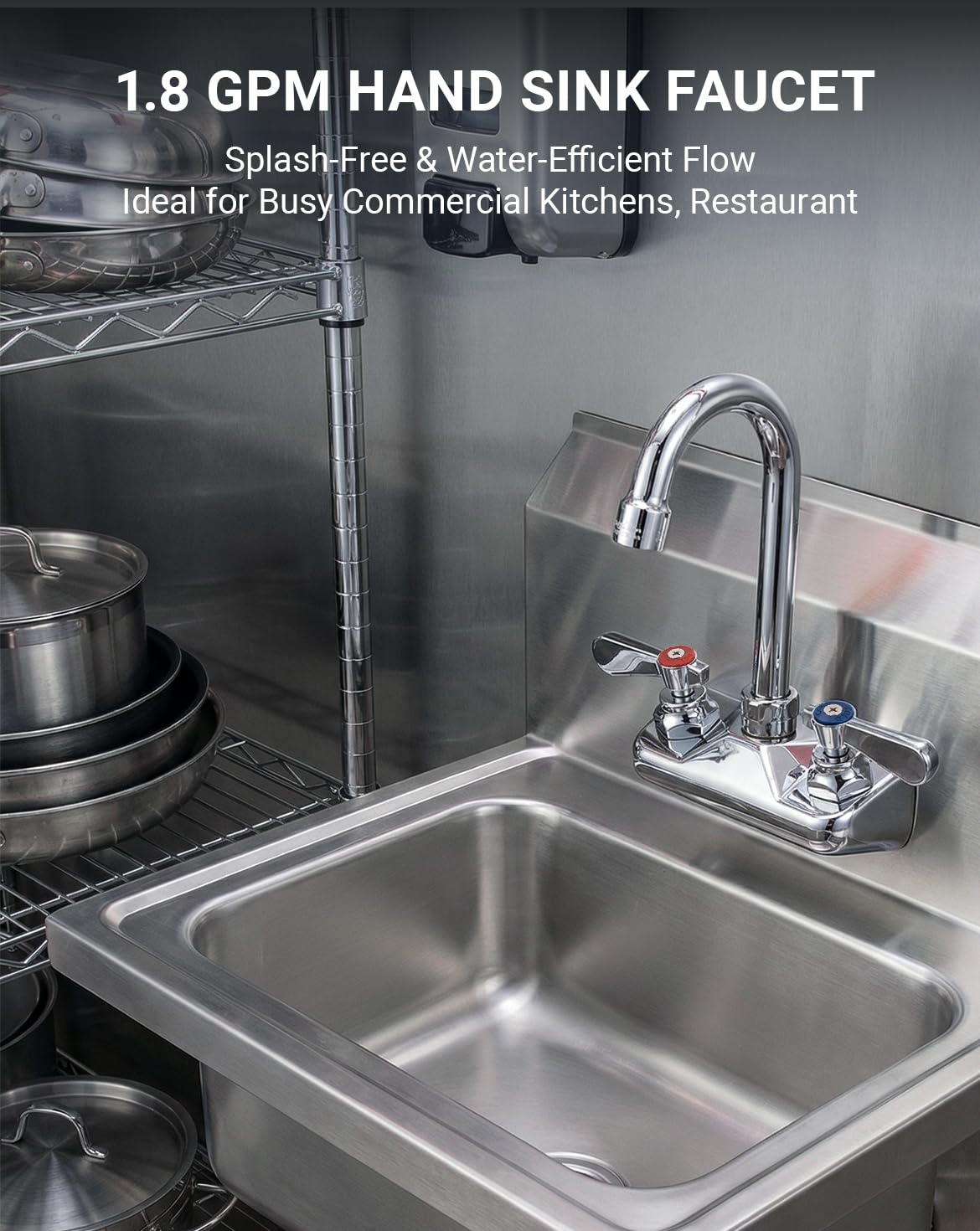 Phivan commercial faucet with standard center fits most installations