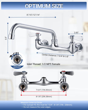 Phivan dual-handle chrome brass faucet enables precise hot and cold control.