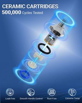 Phivan heavy-duty brass with ceramic valve stands up to frequent use.