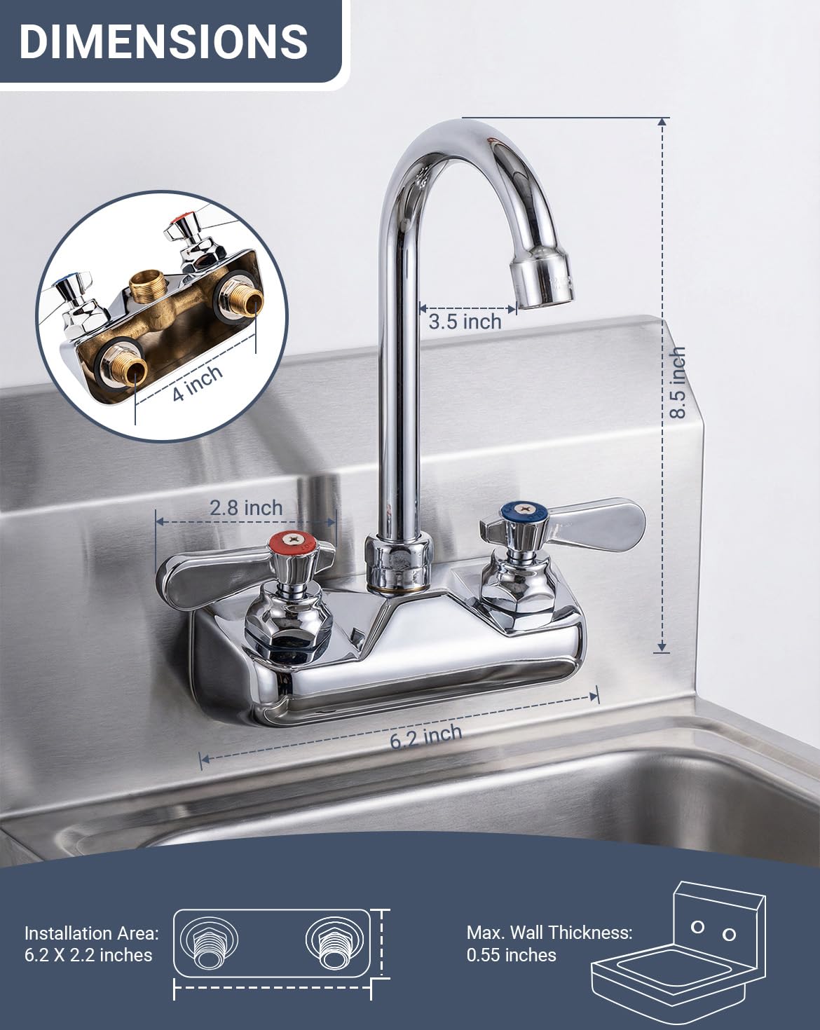 Phivan dual-lever handles provide precise temperature control in busy kitchens