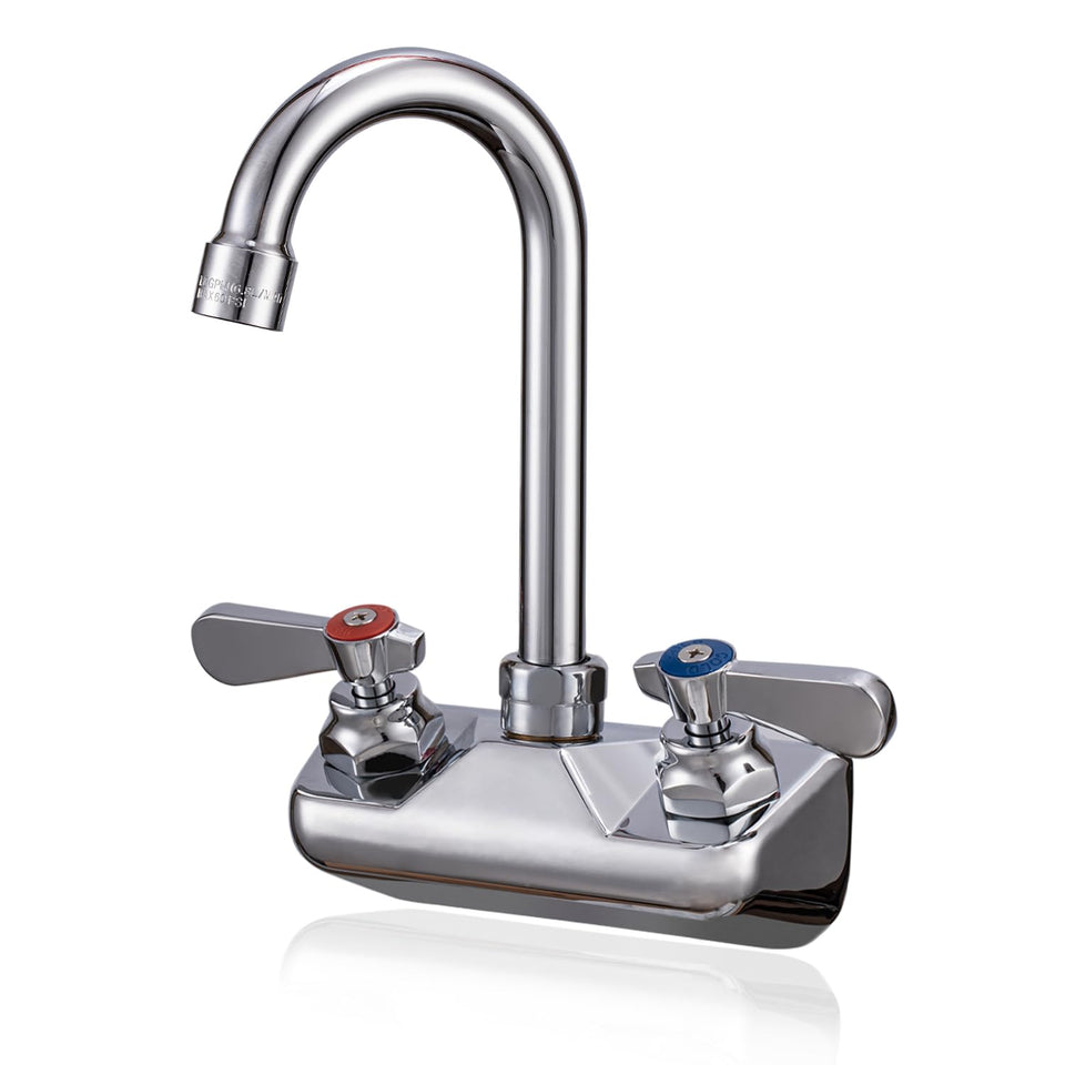 Phivan wall-mount faucet with gooseneck spout for easy, wide-range washing
