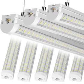 Phiwicsh 8ft U-Shape LED light, front view, bright 6500K illumination for garages
