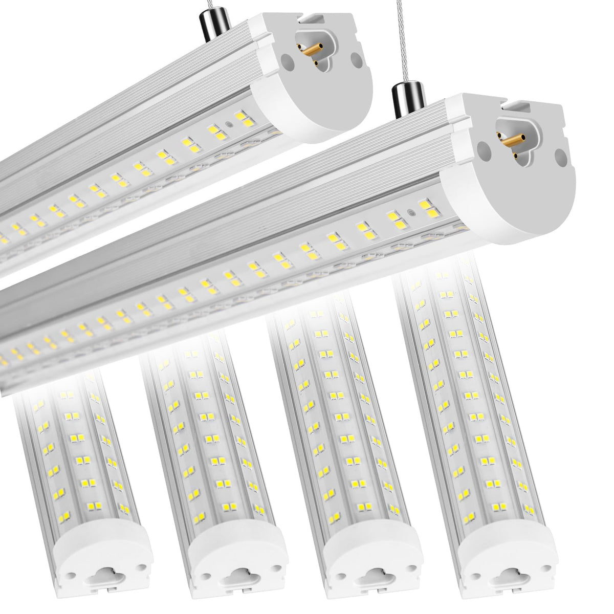 Phiwicsh 8ft U-Shape light front view showing bright garage illumination
