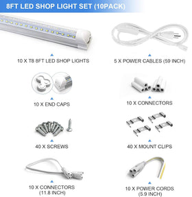 Phiwicsh LED shop light connectors and end caps enabling seamless linkable setups