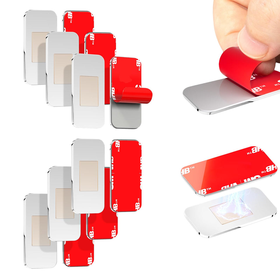 PHIXBEAR 6-pack no-drill magnetic cabinet catches on a kitchen cabinet for reliable hold.