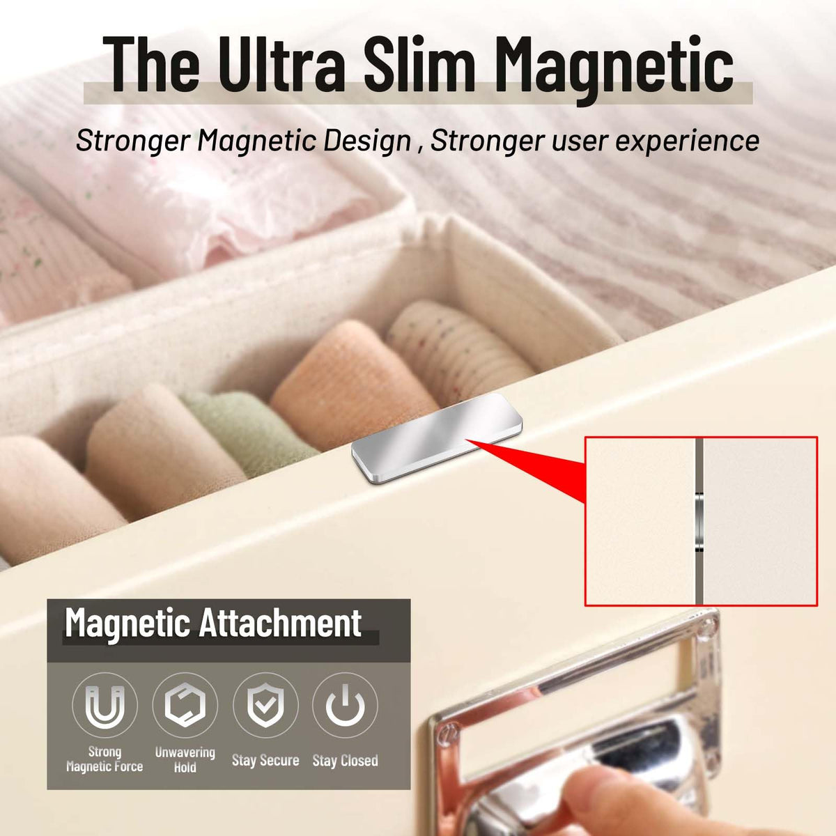 PHIXBEAR adhesive drawer magnets install quickly on most surfaces.