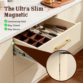 PHIXBEAR cabinet catch installed flush demonstrates ultra-thin profile