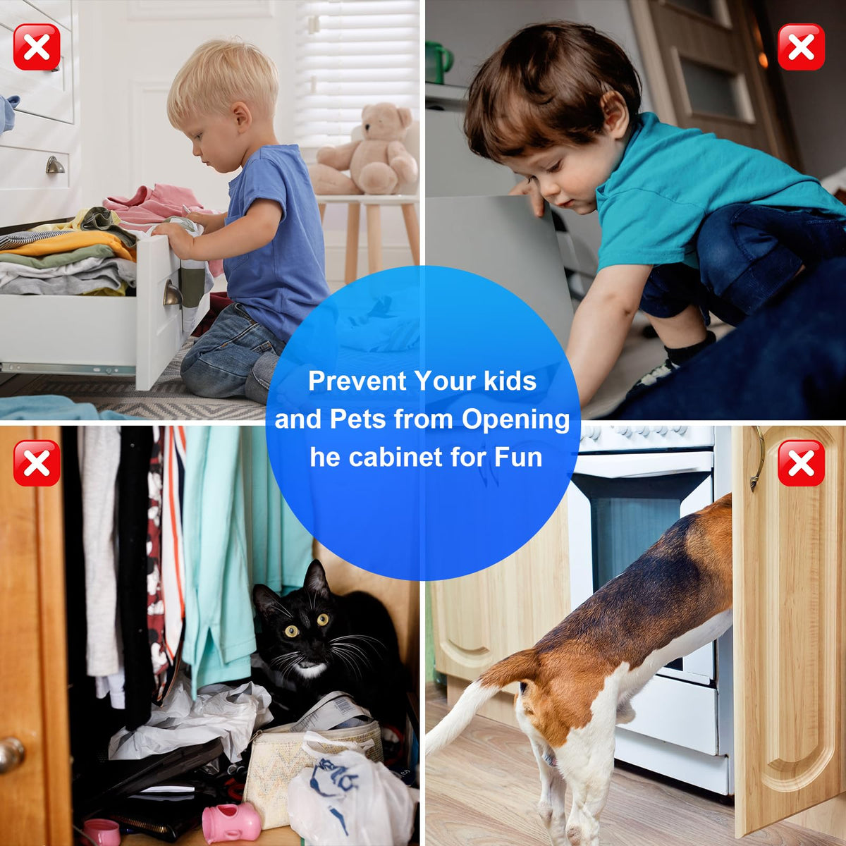PHIXBEAR cabinet latch secures kitchen, bathroom, and bedroom doors