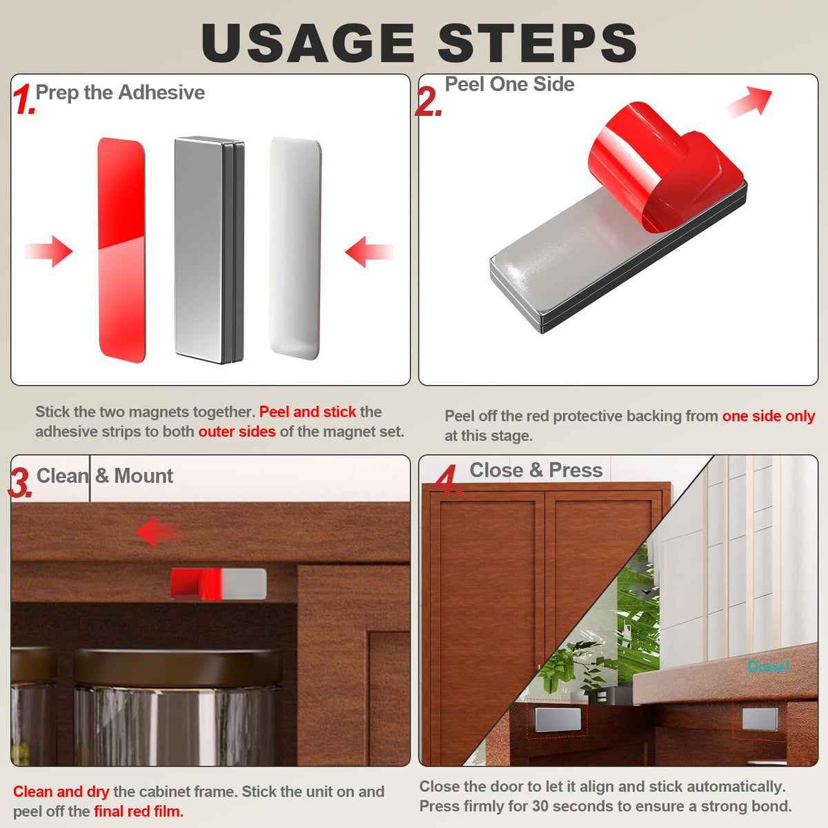 PHIXBEAR 10-pairs included for easy whole-home cabinet projects