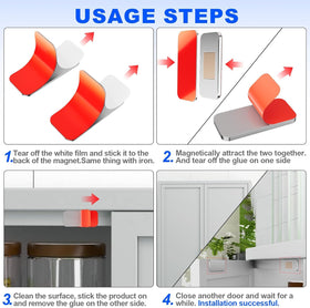 PHIXBEAR pack of 4 adhesive magnets offers flexible, tool-free installation.