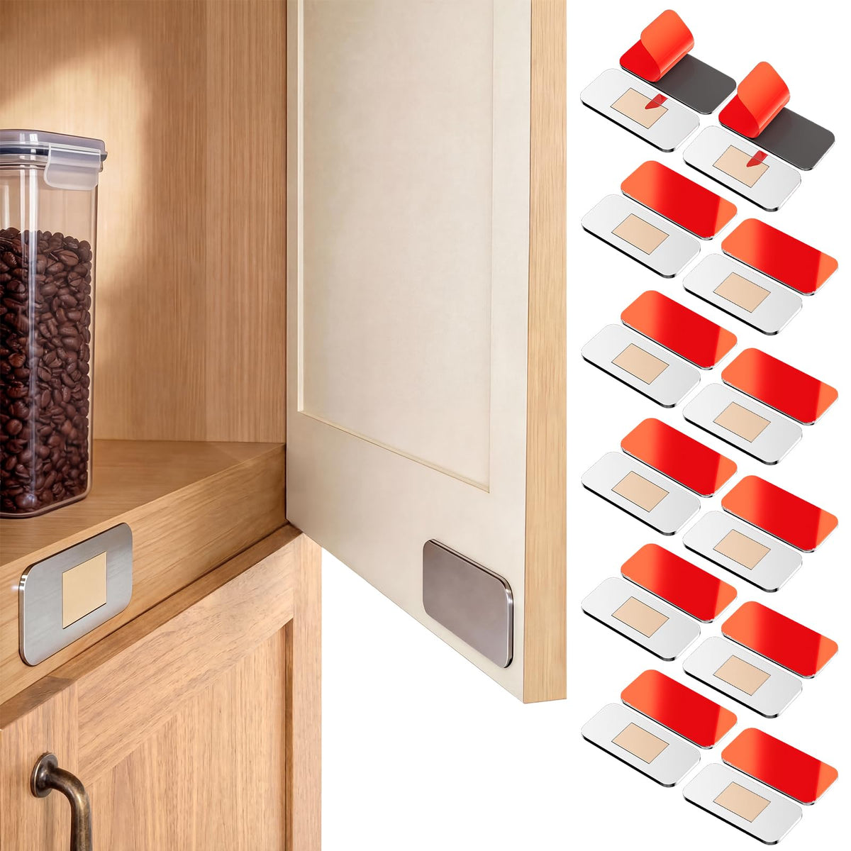 PHIXBEAR ultra-thin cabinet door magnet provides invisible closure for a sleek look