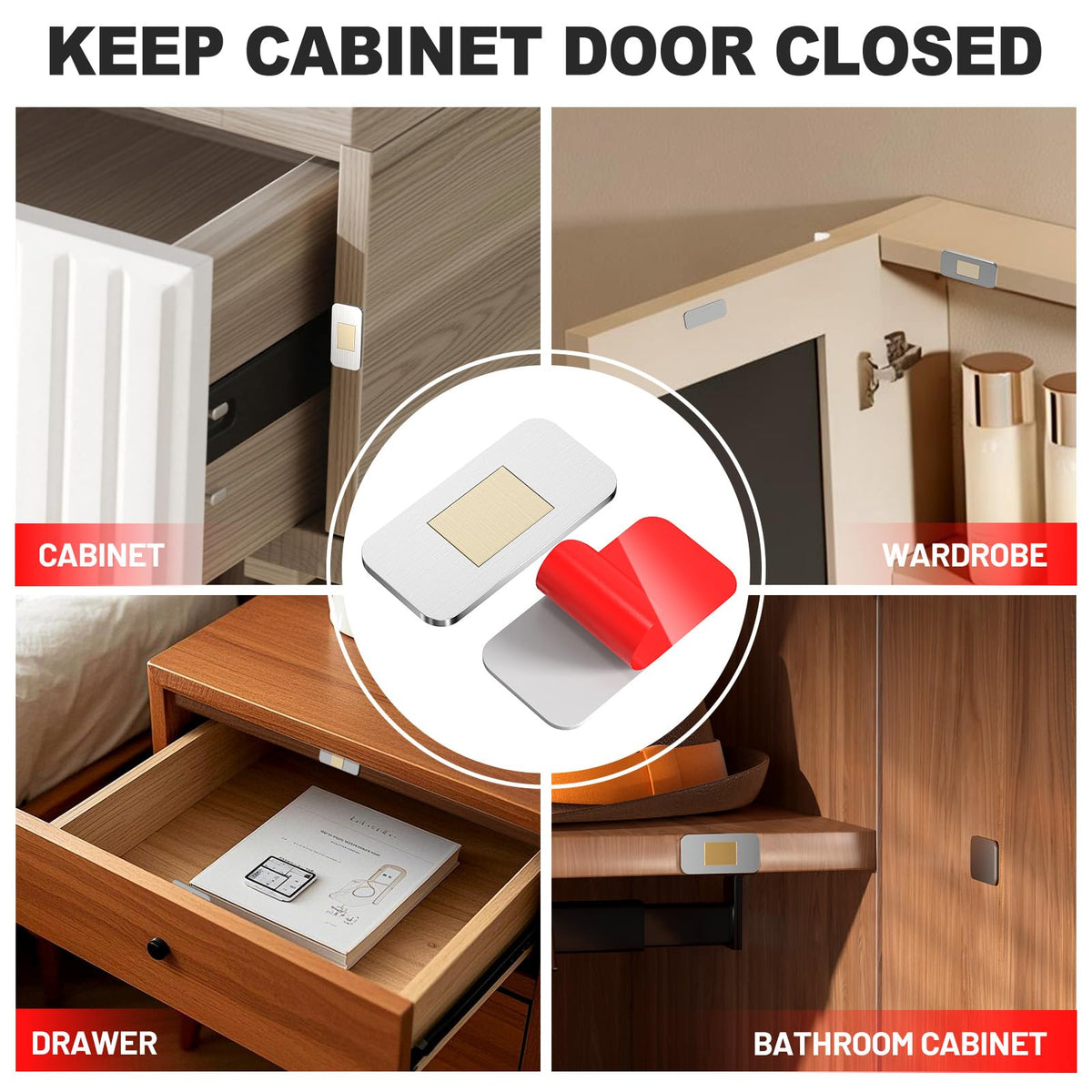 PHIXBEAR six-pack versatile for kitchens, bathrooms, closets, RVs and office spaces.