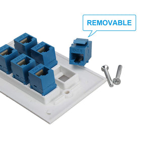 Phizli Cat6 wall plate removable cover shown for easy access
