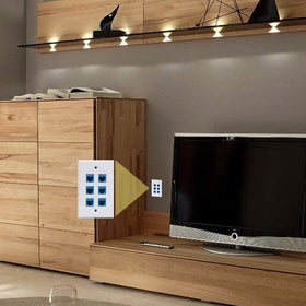 Phizli Cat6 wall plate mounted on wall for a low-profile look