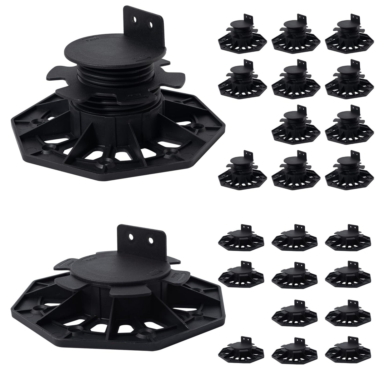 PHLKJL 24-pack pedestal with adjustable threads for precise leveling.