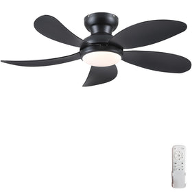 PHORUS 42in black ceiling fan with remote for balanced airflow and adjustable lighting.
