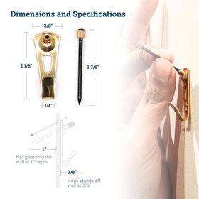 PHS 25-pack wall picture hooks and nails provide versatile hanging options for frames.