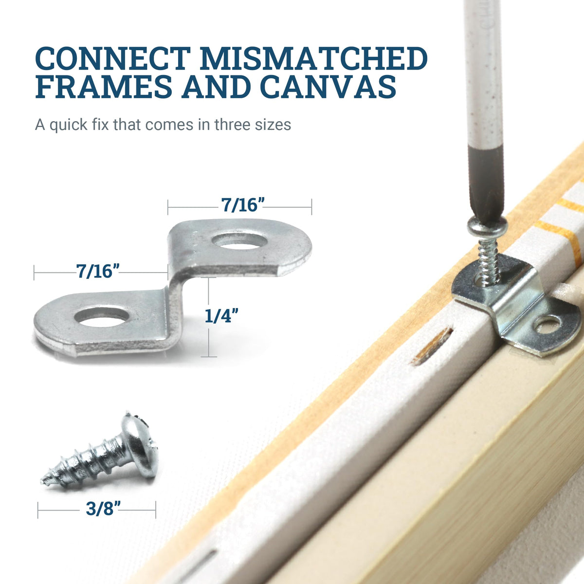 Picture Hang Solutions PHS canvas offset clip double-hole version supports thicker canvases.