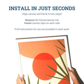 Picture Hang Solutions PHS clips create gallery-ready displays on wood frames.