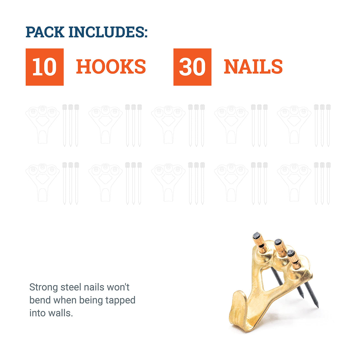 PHS 1-inch nail depth ensures strong hold for mirrors