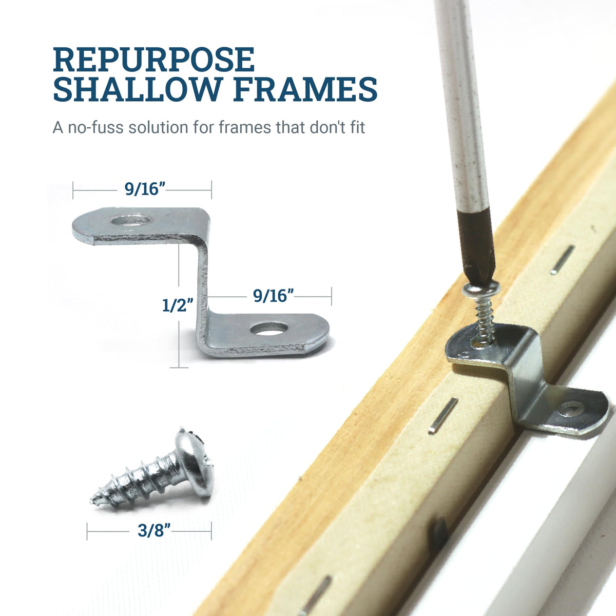Picture Hang Solutions PHS zinc-plated offset clip with silver finish resists rust.