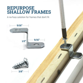 Picture Hang Solutions PHS zinc-plated offset clip with silver finish resists rust.