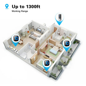 PHYSEN indoor receiver with LED flash improves visibility for hearing-impaired users.