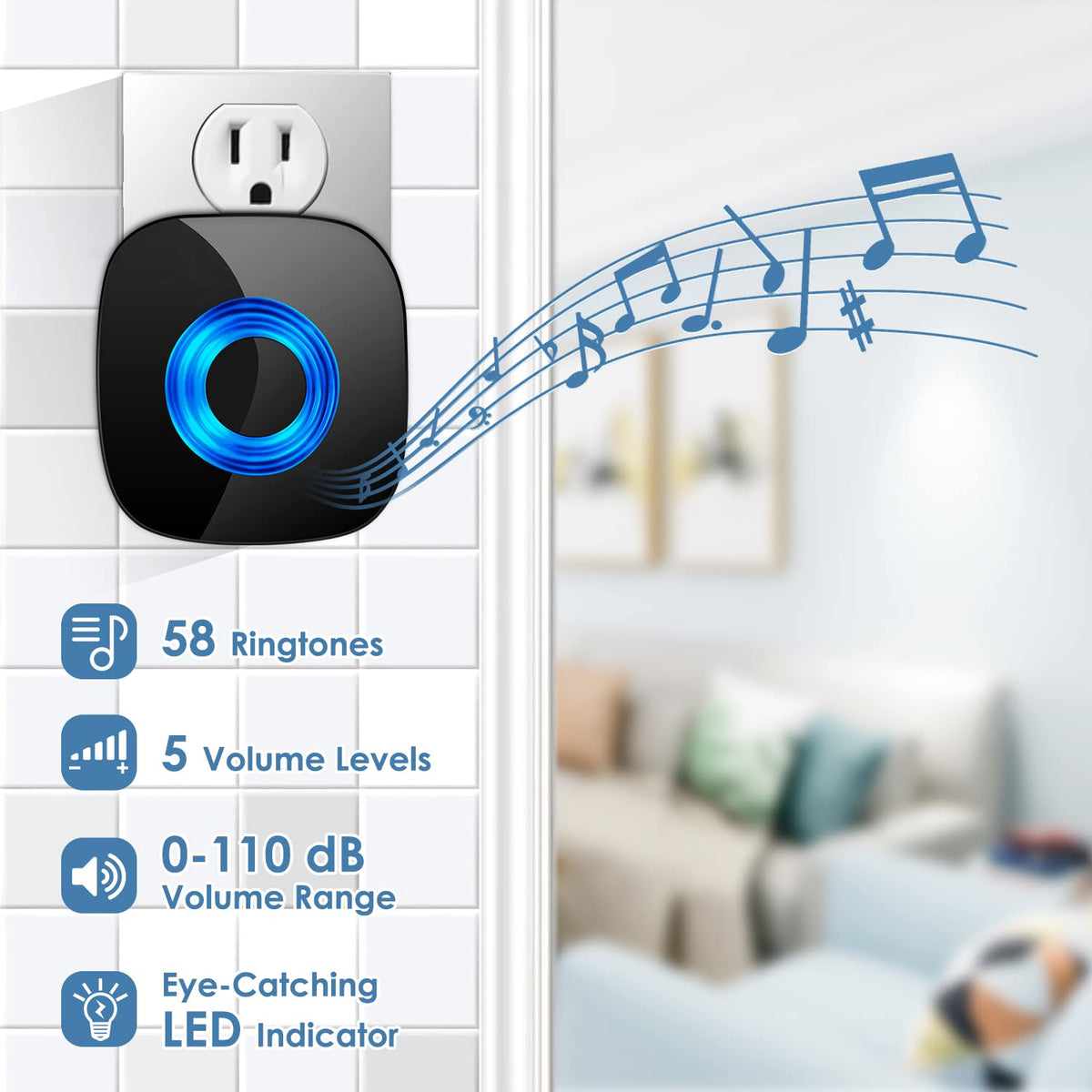 PHYSEN receiver plugged in with LED indicator for visibility.