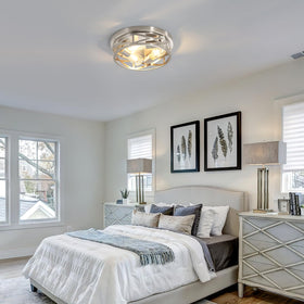 Piano7797 flush mount wide view, balanced illumination for kitchens and living rooms.