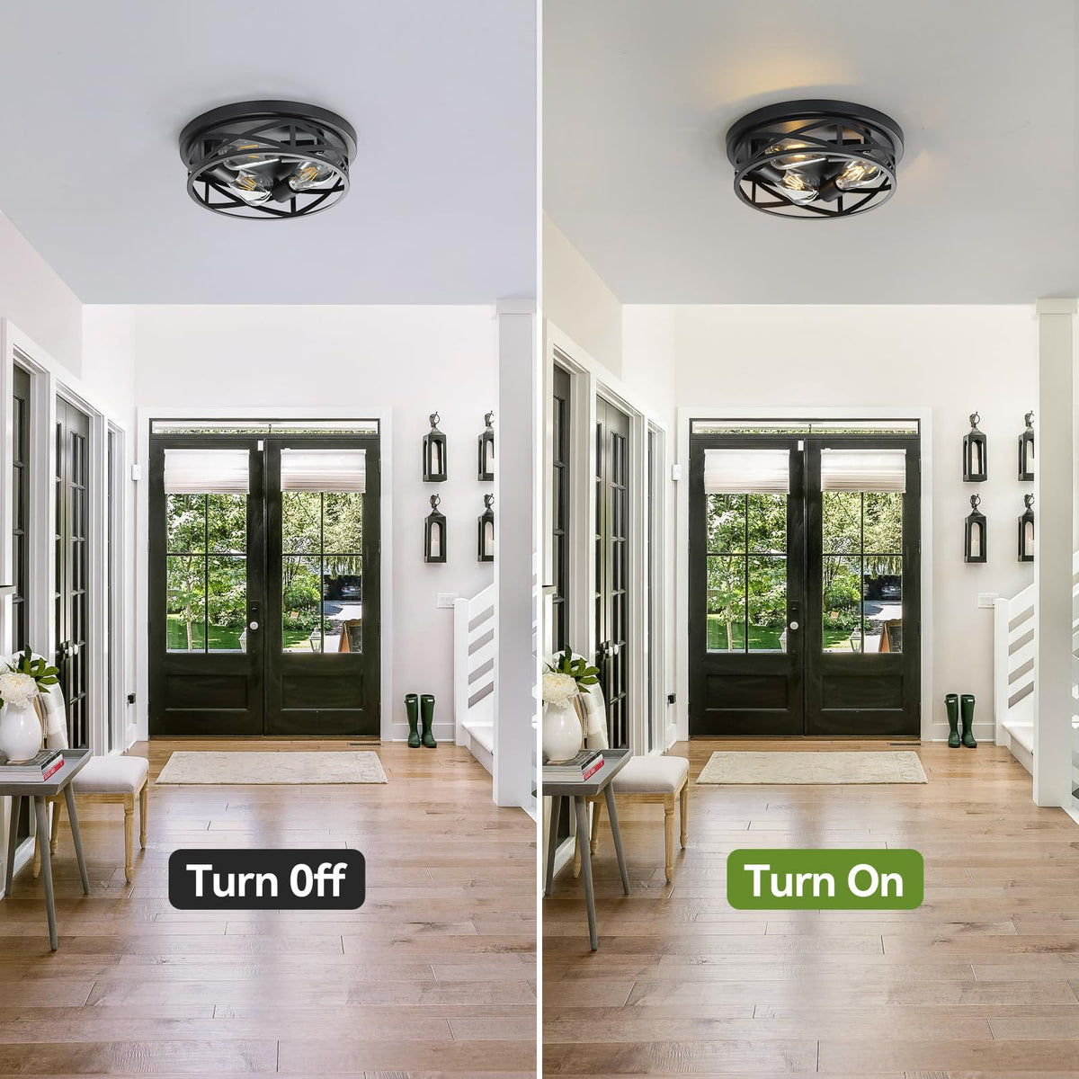 piano7797 living room ceiling light in black finish