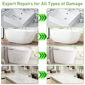 PIBEIBUK repair kit restoring countertop dent with seamless finish.