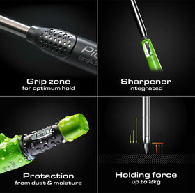 Pica Marker Kit holster with toothed clip for secure one-handed access.