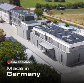 Pica blue/green/white water‑resistant leads for durable marks.