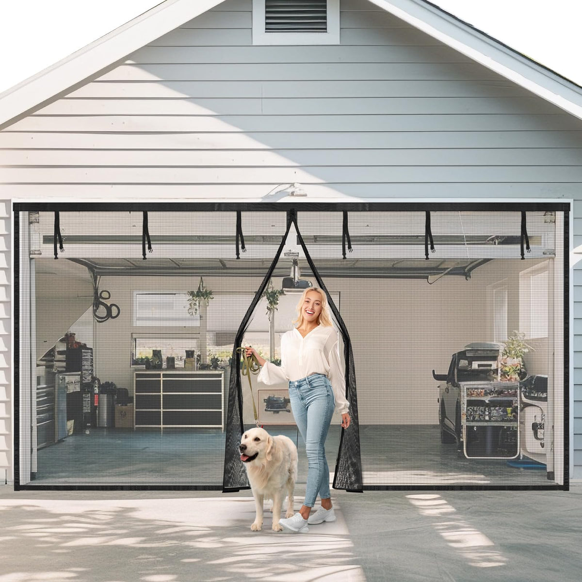 PICK FOR LIFE garage screen 16x7 closure shows airflow and debris protection.